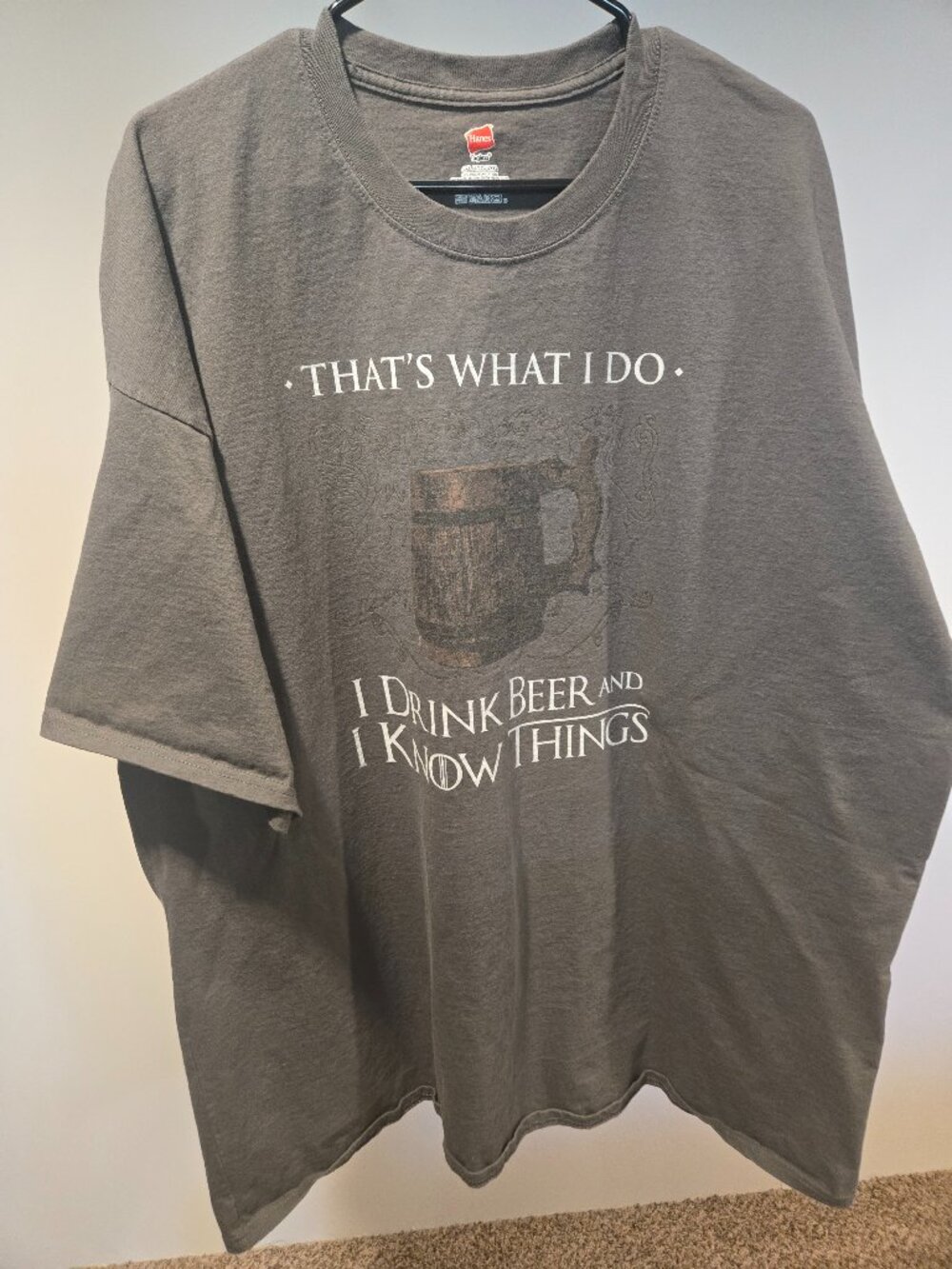 Game of Thrones Drink Beer and Know Things T-shirt Mens Size 4XL
